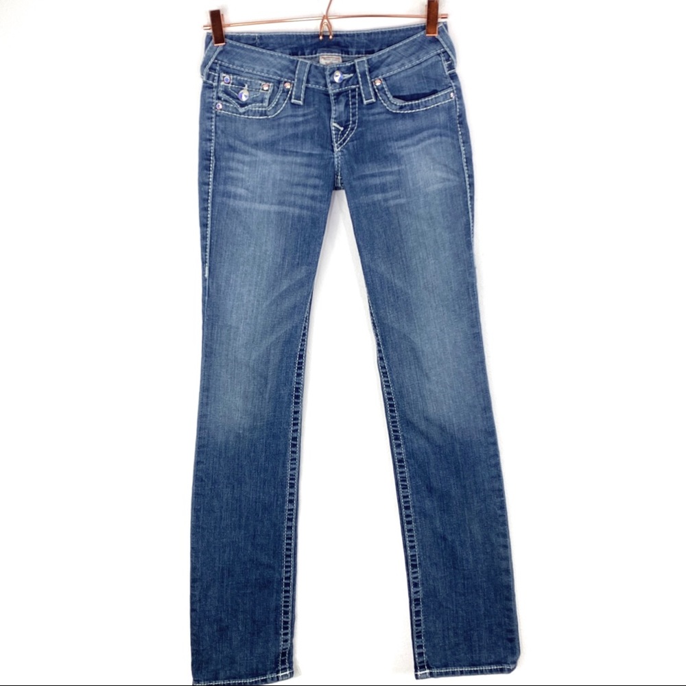 True Religion Straight Jeans Holographic Size 26